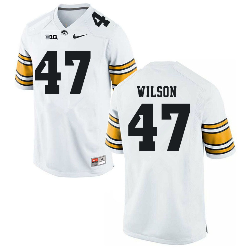 Men #47 Andrew Wilson Iowa Hawkeyes College Football Jerseys Sale-White - Click Image to Close